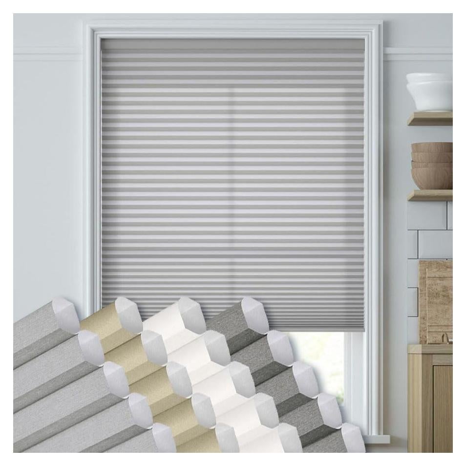 SelectBlinds Cellular Shades | Honeycomb Blinds for Windows Cordless Light Filtering, Fabric, Sample Kit