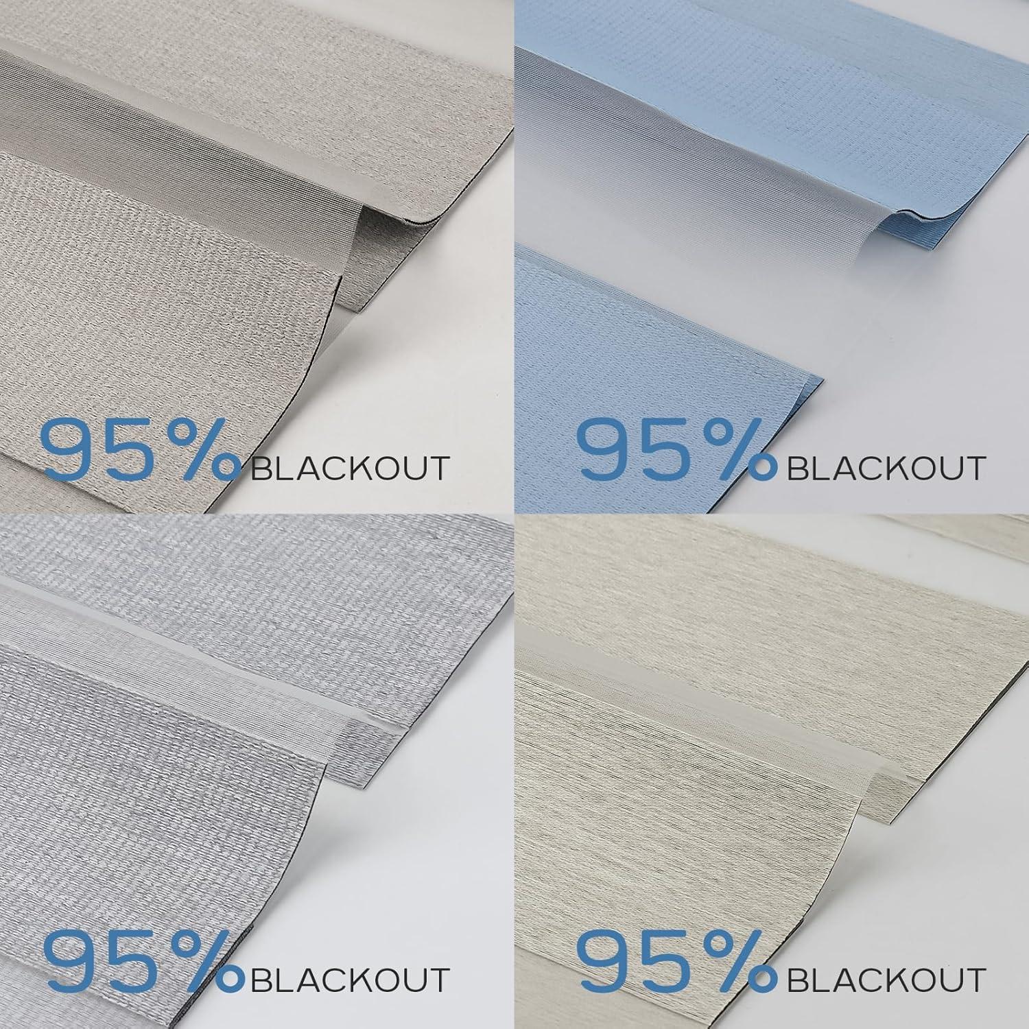 Motorized Zebra Blinds，70%,80%,95% Blackout Sample, Light Filtering Window Shades Sample (Multicolor Sample)