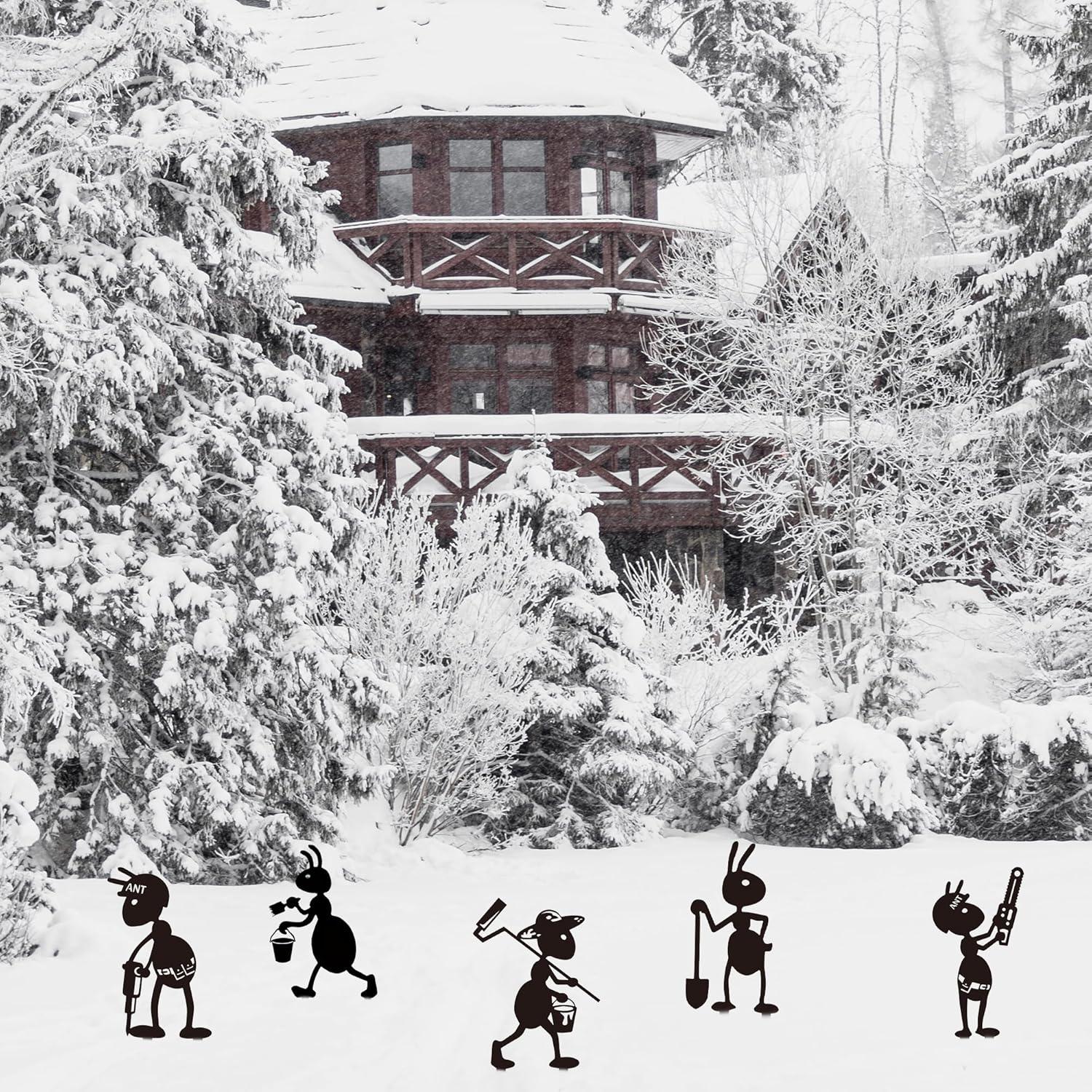 Estacas de Jardín de Metal CUweipeng - 5 Pcs Hormigas Divertidas