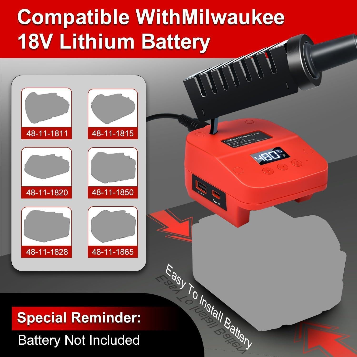 Soldador Inalámbrico Edtran 18V 60W Calentamiento Rápido