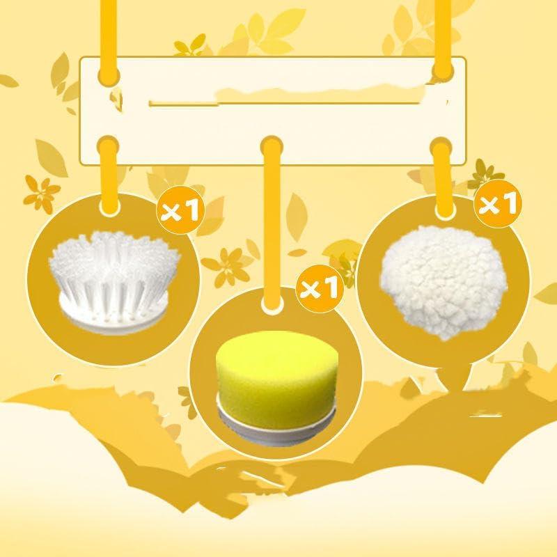 Handheld Bathtub Brush Electric Brush Cleaner Sink Electric Cleaning Bathroom Wash Brush Kitchen Cleaning Tool, Rechargeable Dishwashing Brush Automatic (20 * 12 * 3.5 CM, 4, Charged Brush Heads)