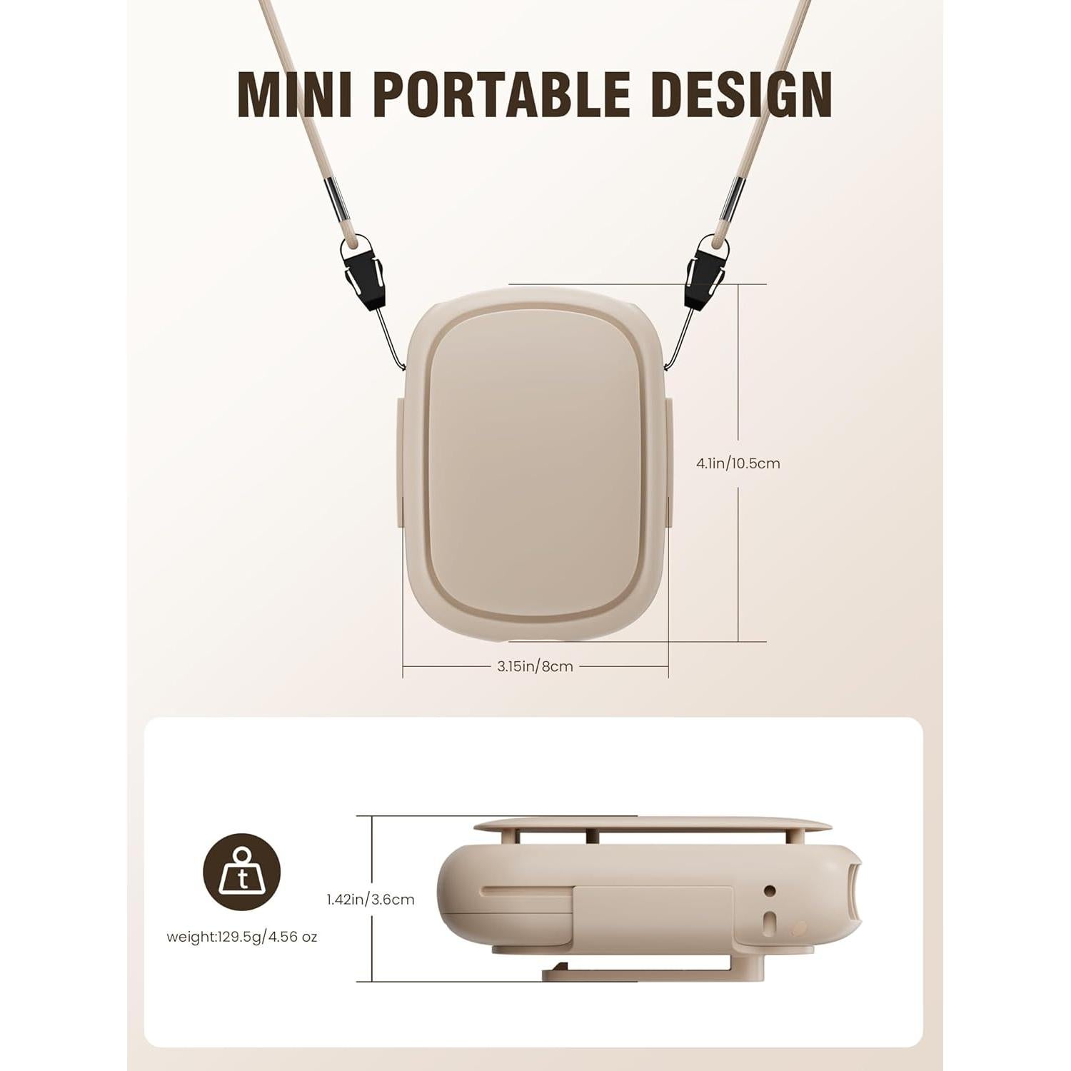 Ventilador Portátil Shinebella de Cintura 3 Velocidades Caqui