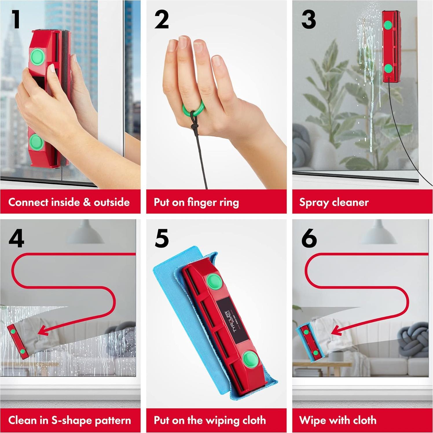Limpiador de Ventanas Magnético Tyroler 0.8-1.1 cm Doble Cara
