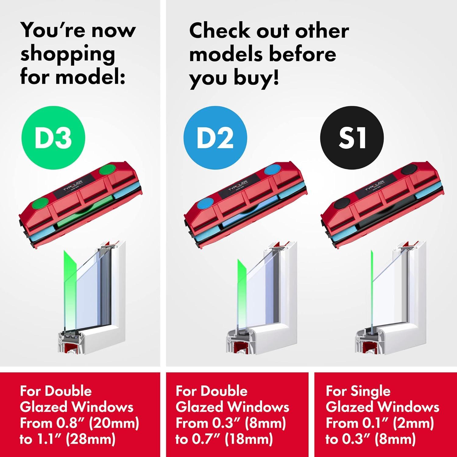 Limpiador de Ventanas Magnético Tyroler 0.8-1.1 cm Doble Cara