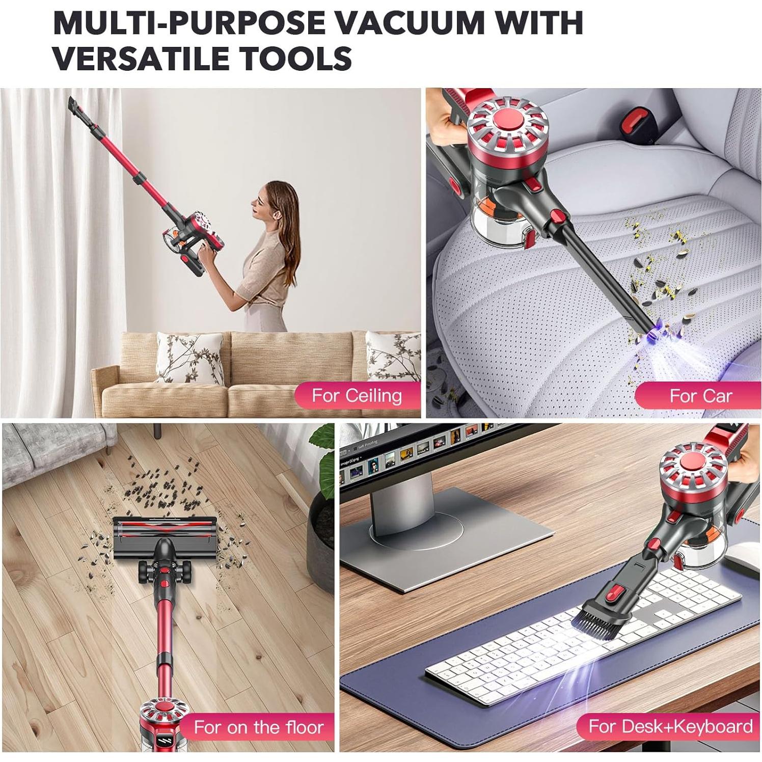 Aspiradora Inalámbrica WLOTPO V07RED 2 en 1 Ligera 35 min