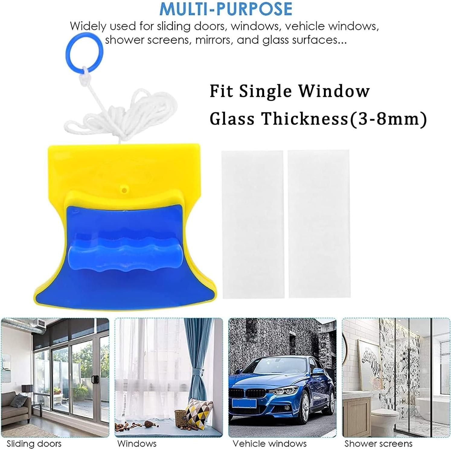 Double Sided Magnetic Window Cleaner Window Glass Wiper Cleaning Tool Magnetic Glider Washing Brush Equipment for High- Rise Single Glazed