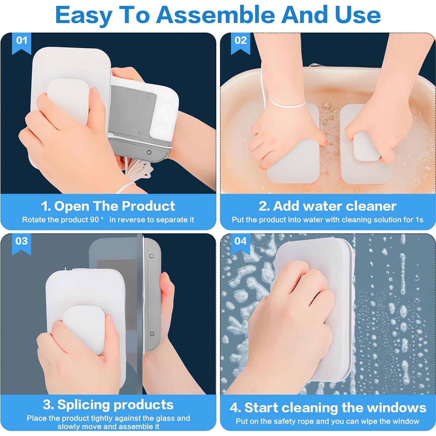 Limpiador Magnético de Ventanas FACISACO 15cm Doble Cara