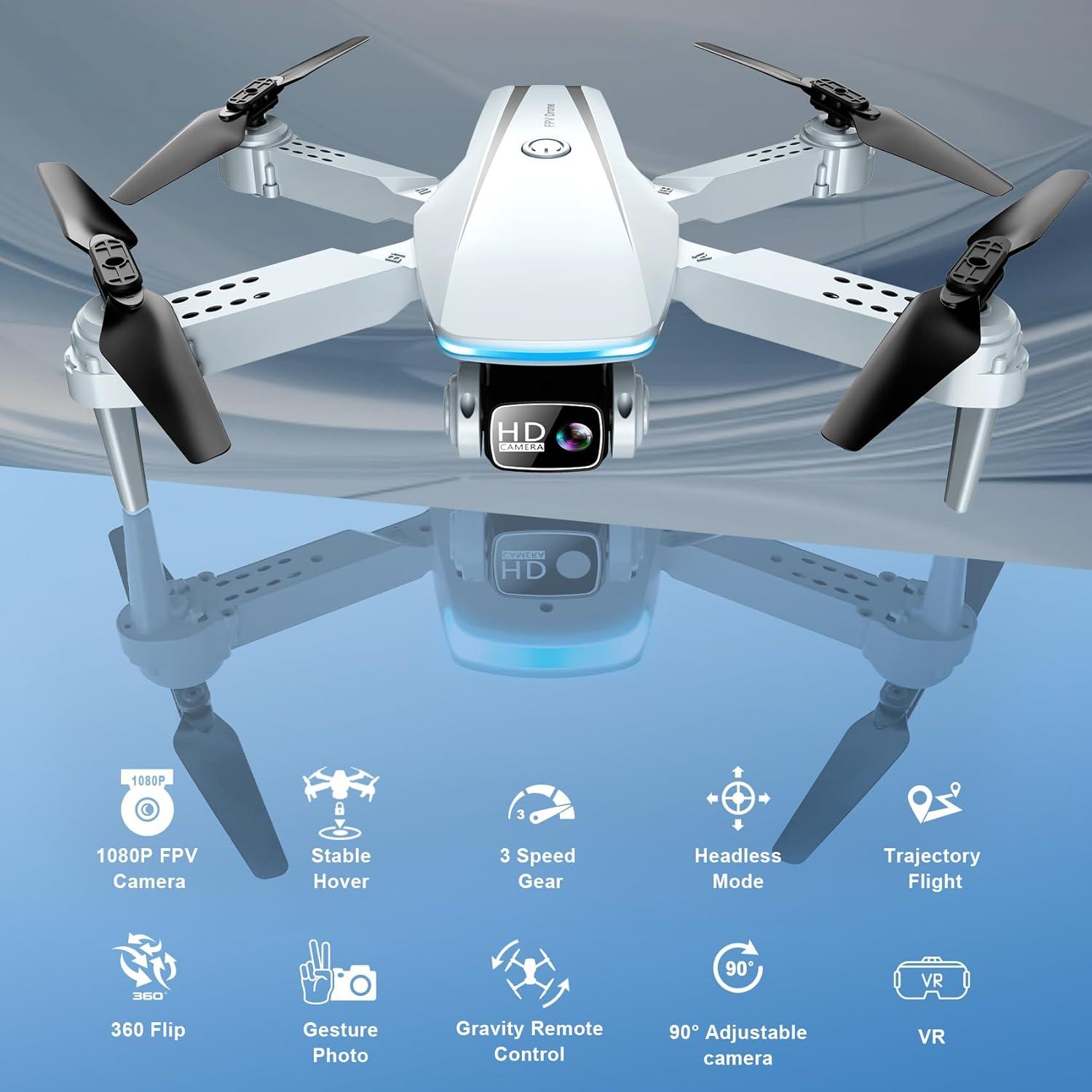 Drone Plegable Oddire con Cámara 1080P HD y 2 Baterías