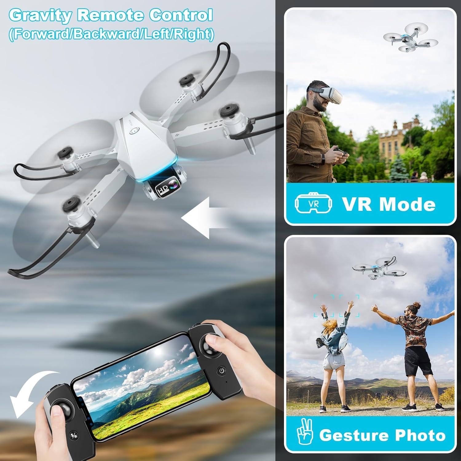 Drone Plegable Oddire con Cámara 1080P HD y 2 Baterías