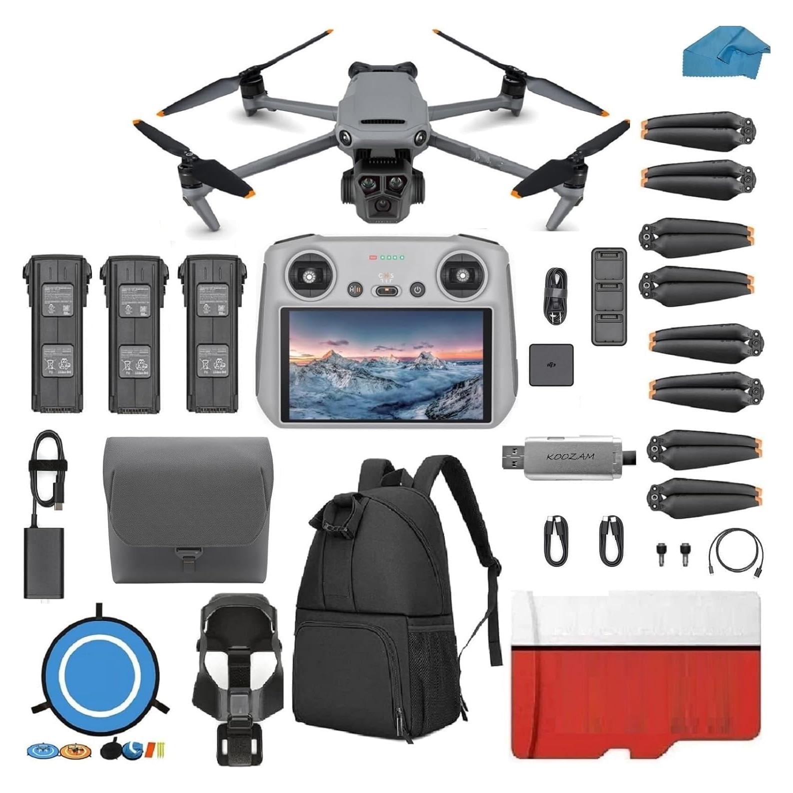 DJI Mini 5 Pro Fly More Combo with DJI RC 2 Controller, 1-Inch CMOS 4K Drone for Beginners with Omnidirectional Obstacle Sensing, ActiveTrack 360, 225 Gimbal Rotation, 3 Batteries Bundle