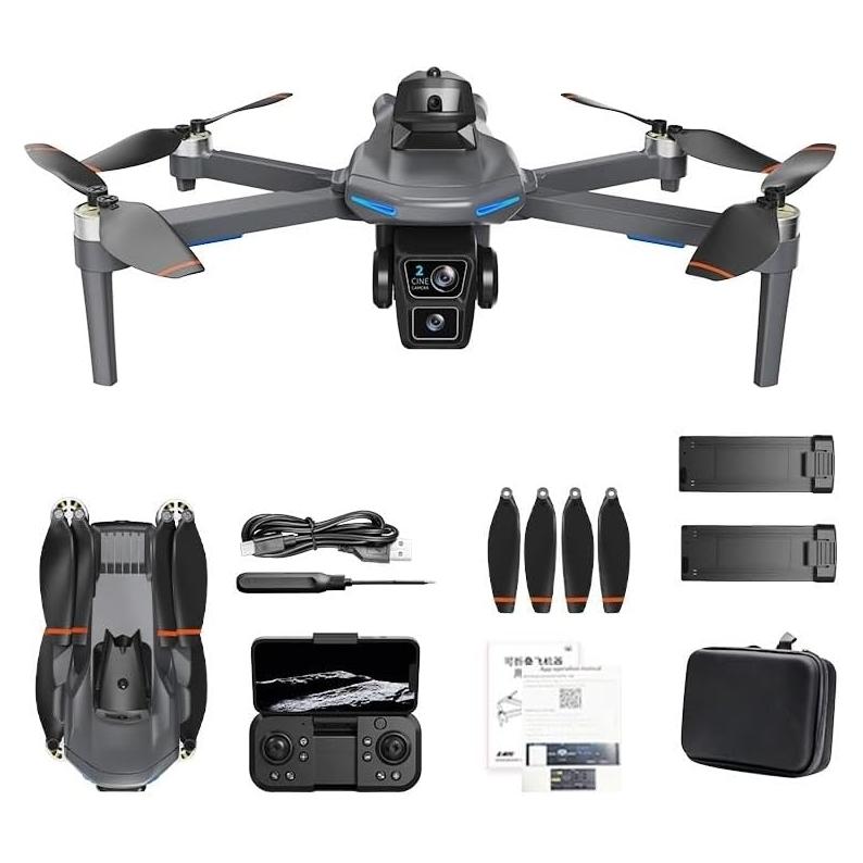 Dron Profesional Qualimate MAX K12 Negro 2K con 2 Baterías