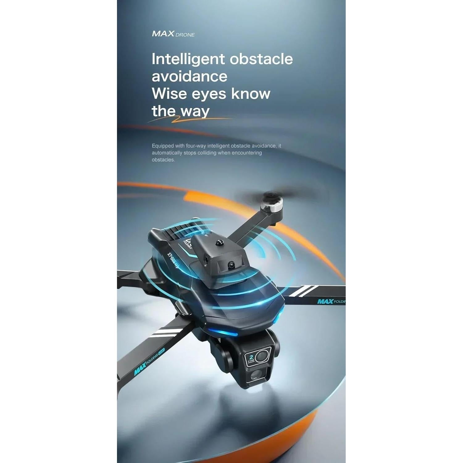 Dron Profesional Qualimate MAX K12 Negro 2K con 2 Baterías