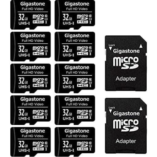 Tarjetas Micro SD 32GB Gigastone Paquete de 10 Full HD