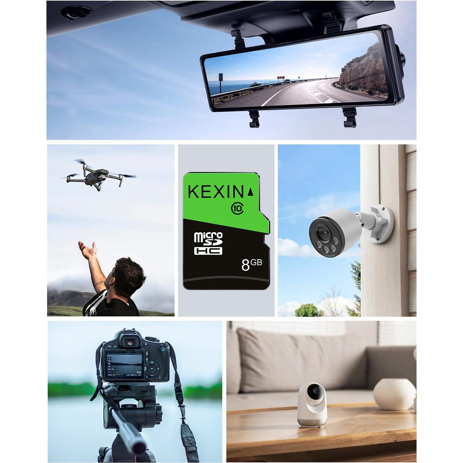 KEXIN 8GB Micro SD Cards Bulk with SD Adapter microSDHC Memory Card UHS-I C10 20Pack Micro SD Cards Multipack Full HD TF Card for Smartphone Tablet Dash Cam Drone 8G 20Pack