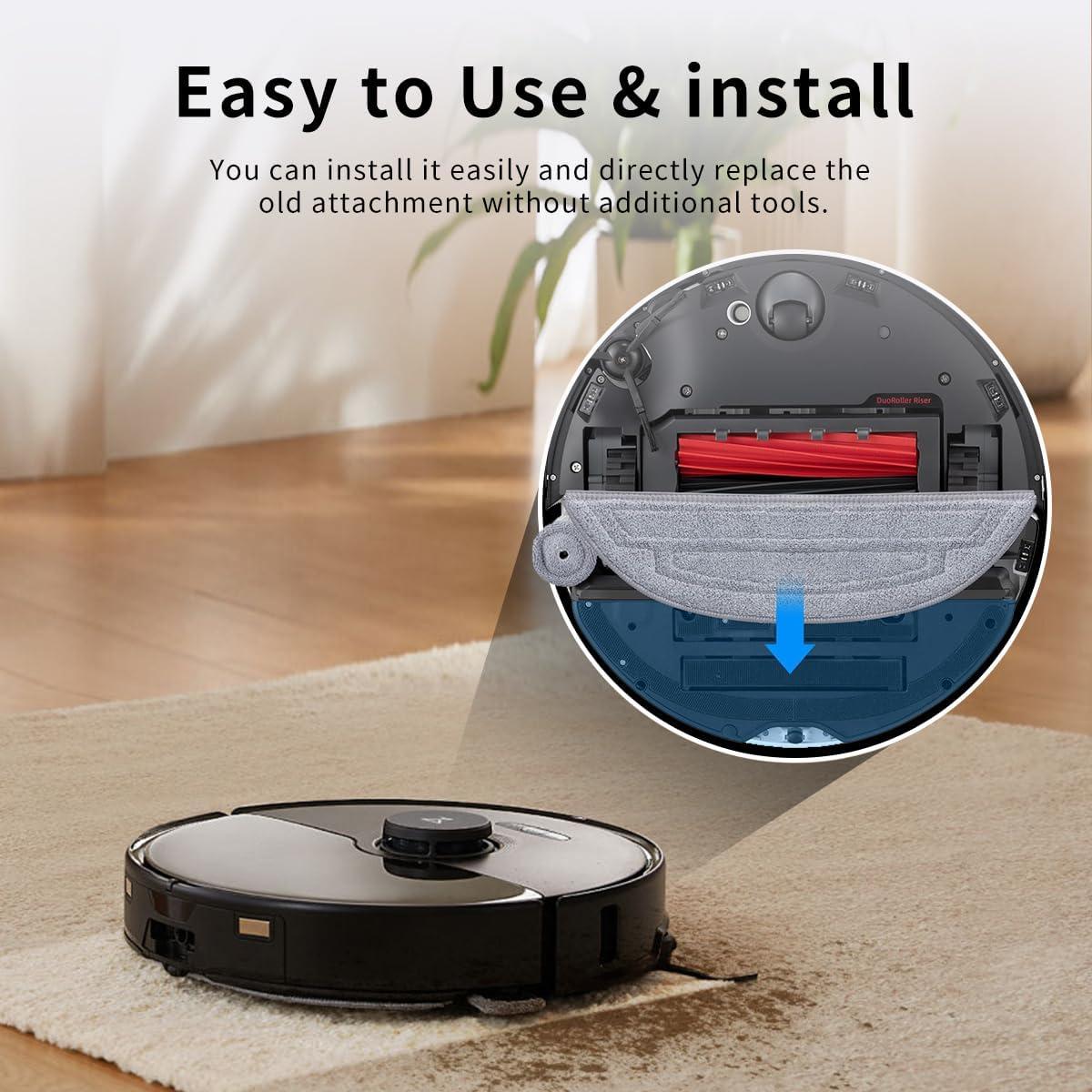 Paquete de 4 paños de microfibra Rrochio para Roborock S8 MaxV Ultra