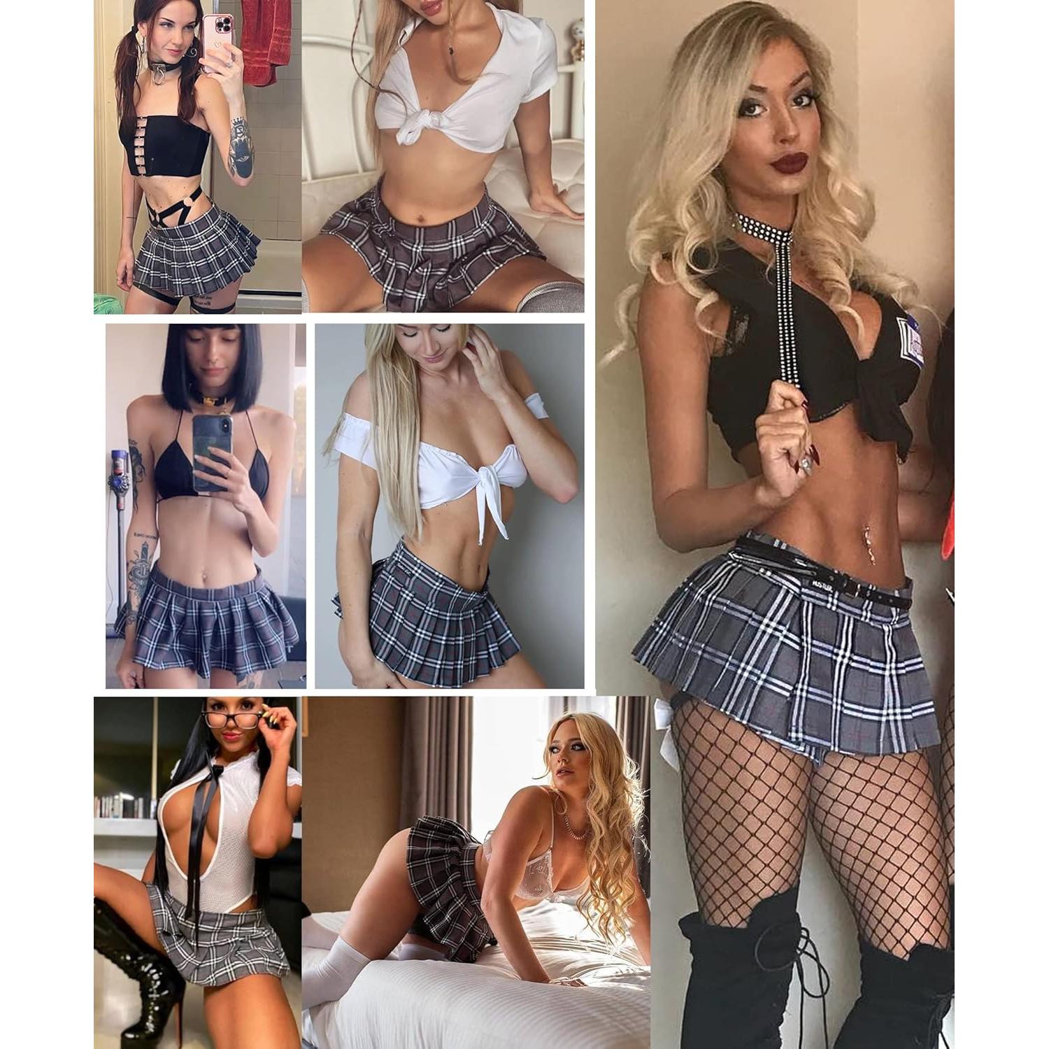 Falda Plisada Avidlove Mini Cuadros Sexy para Mujeres