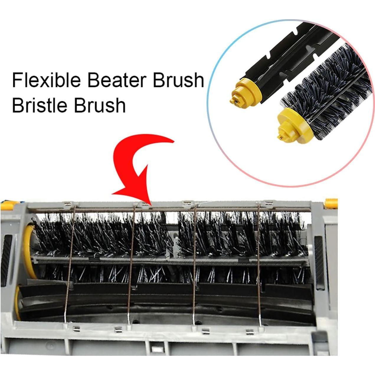 Kit de Reemplazo Amyehouse para iRobot Roomba Serie 600 - 3 Cepillos de Cerdas, 3 Flexibles, 4 Laterales, 3 Filtros