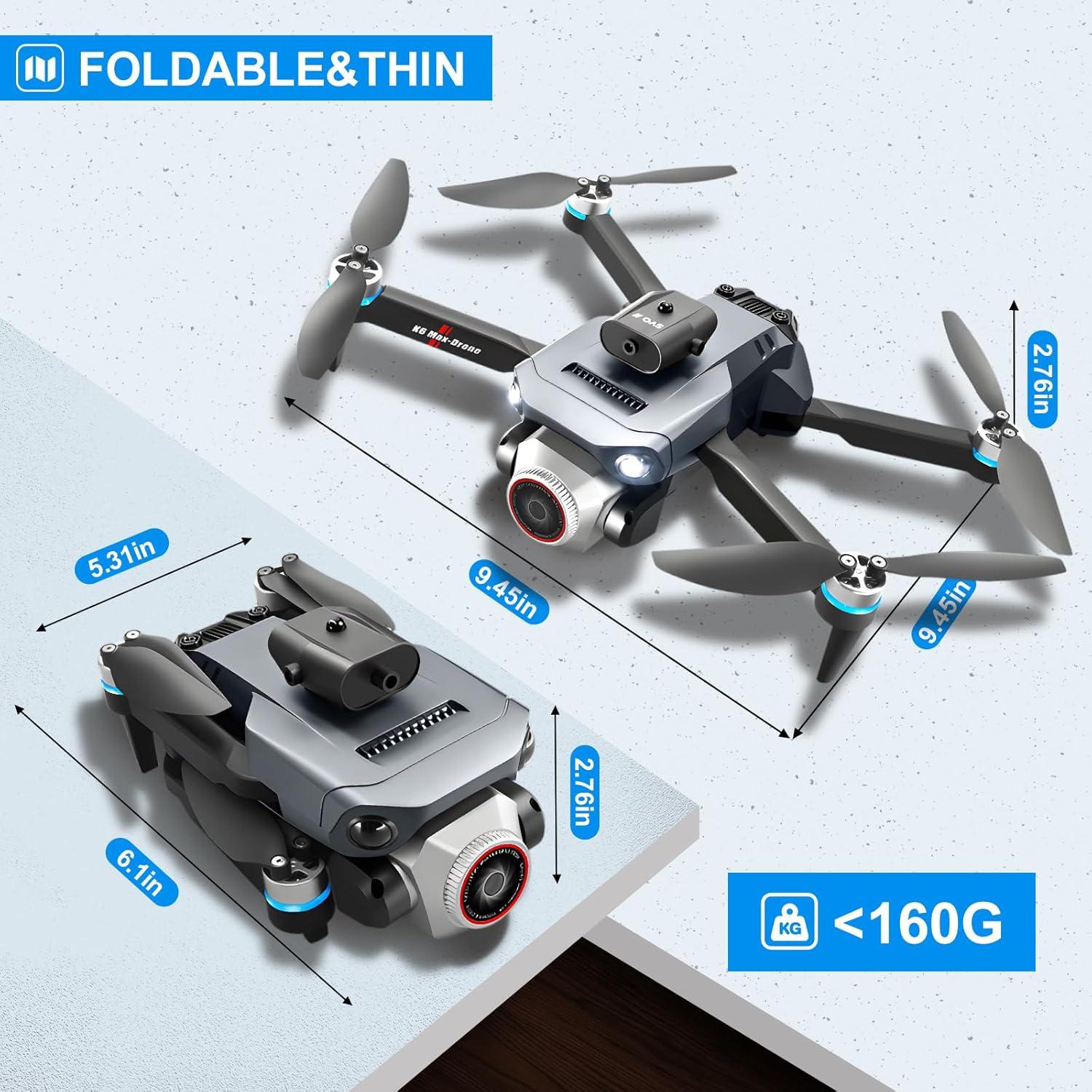 Drone Plegable ALLBIRD FU-K6-MAX HD 1080P con WiFi y Luces