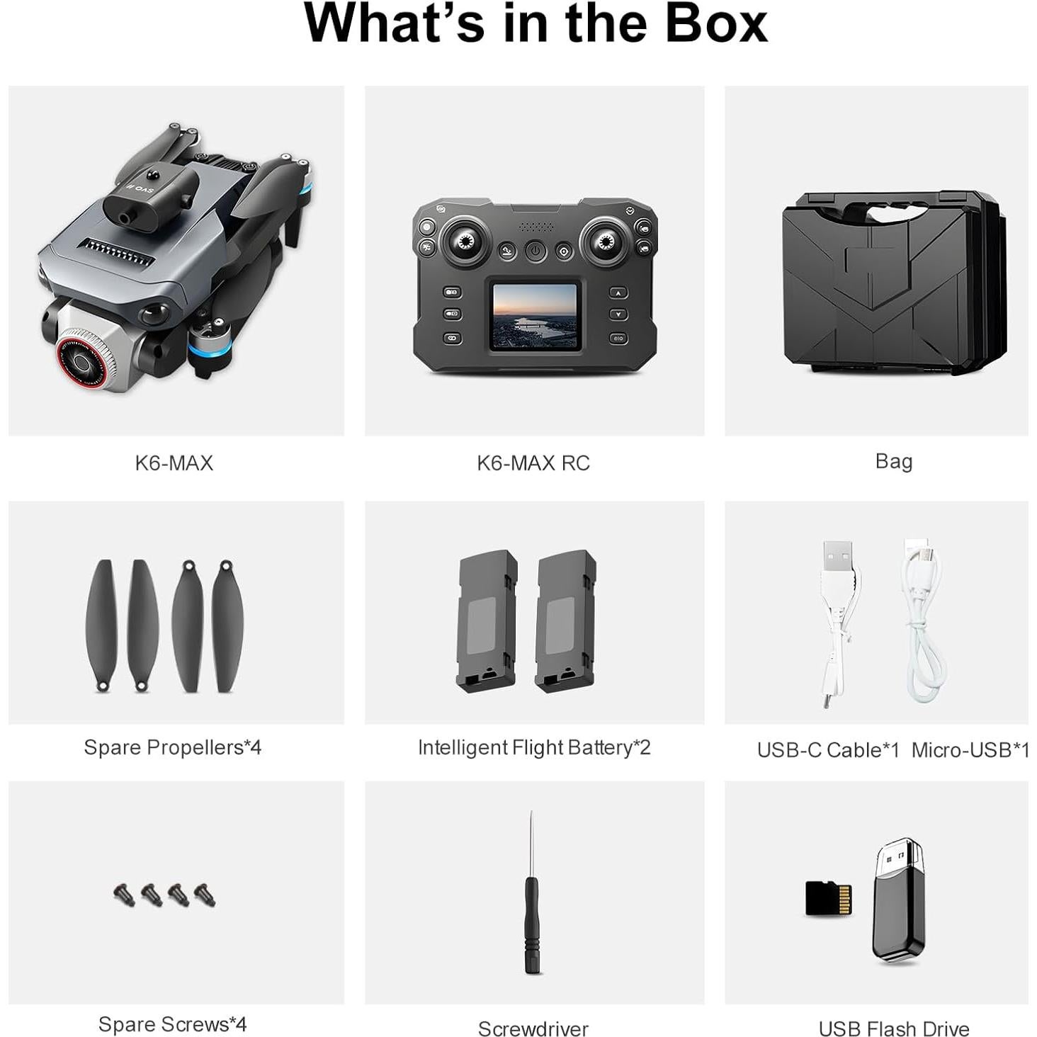 Drone Plegable ALLBIRD FU-K6-MAX HD 1080P con WiFi y Luces