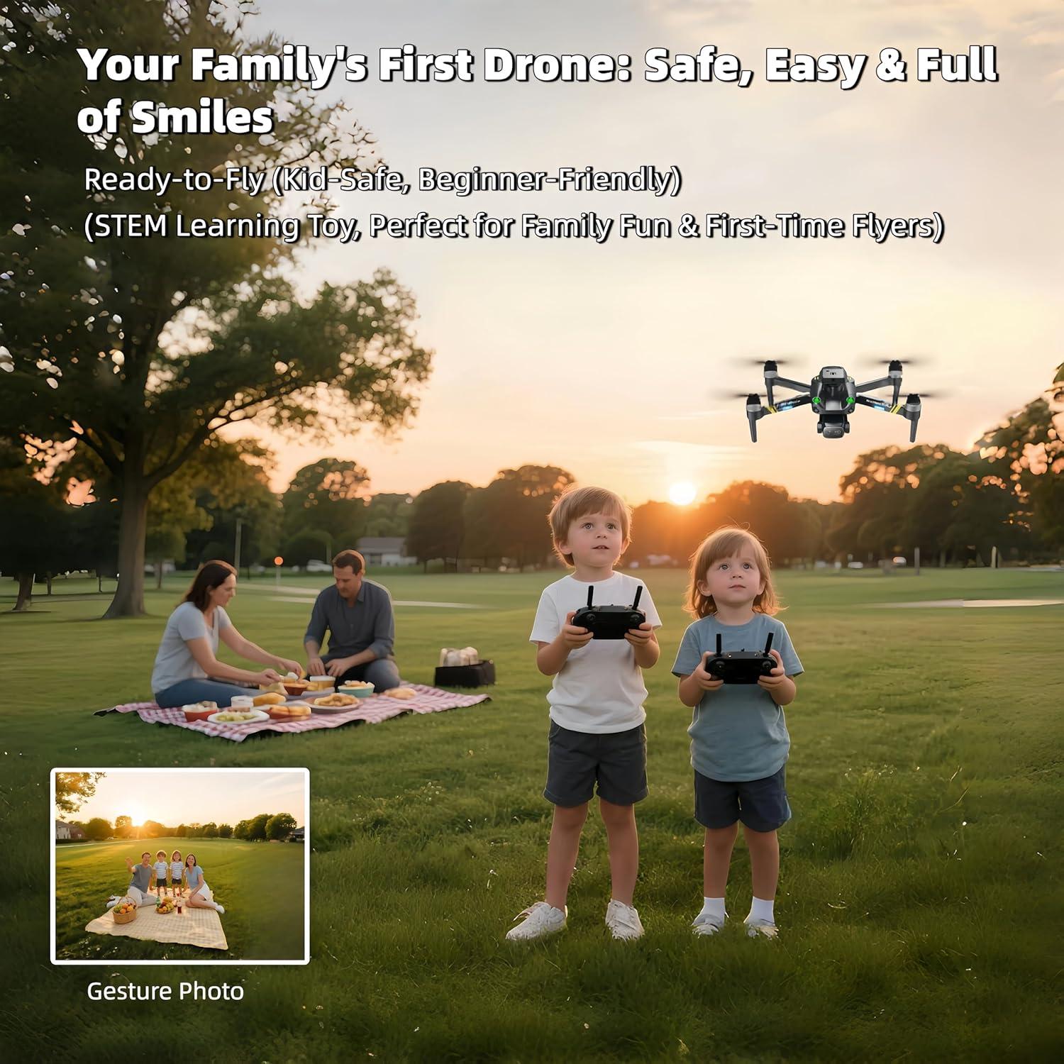 Dron Plegable LUEXEEA 1080P FPV para Niños y Principiantes