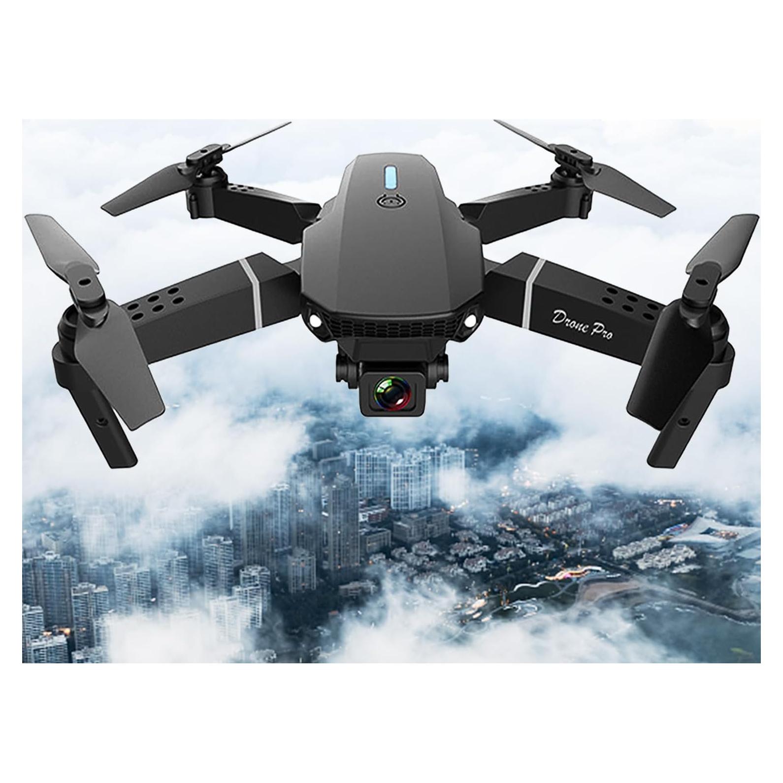 Mini Drone INSFEEL E88 con Cámara HD 720p y FPV - Plegable