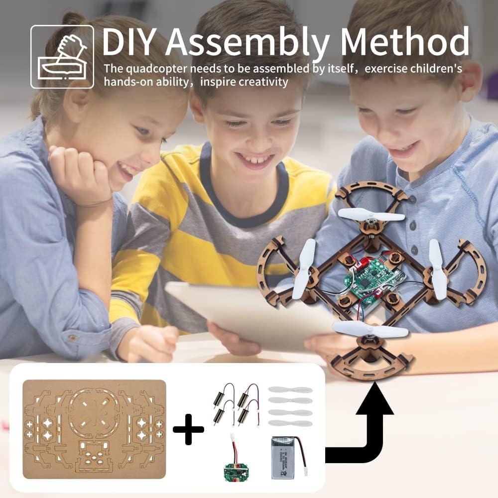 Mini Drone de Madera DIY GKfescc XYQ-1 para Niños 5-12 Años