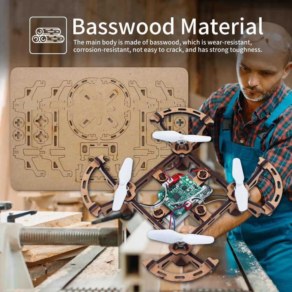 Mini Drone de Madera DIY GKfescc XYQ-1 para Niños 5-12 Años