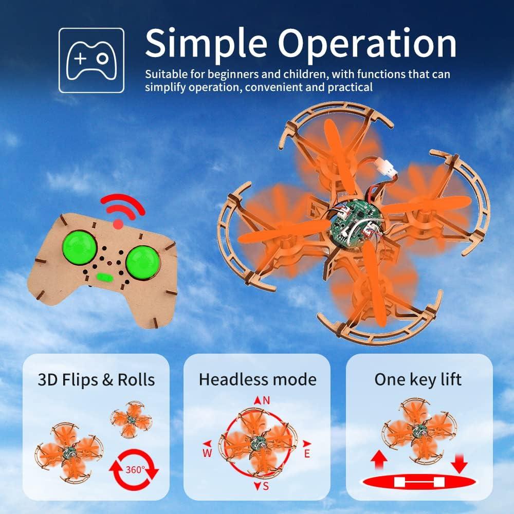 Mini Drone de Madera DIY GKfescc XYQ-2 Control Remoto