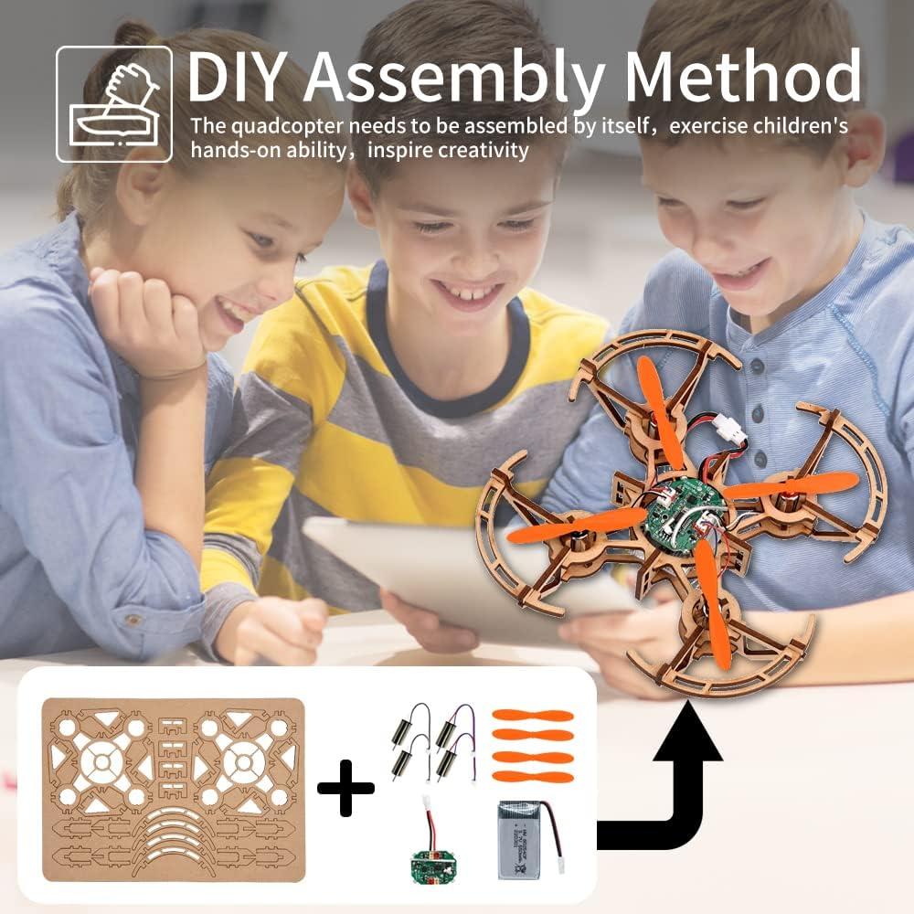 Mini Drone de Madera DIY GKfescc XYQ-2 Control Remoto