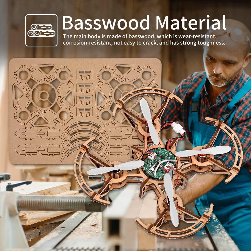 Mini Drone de Madera DIY GKfescc XYQ-2 Control Remoto