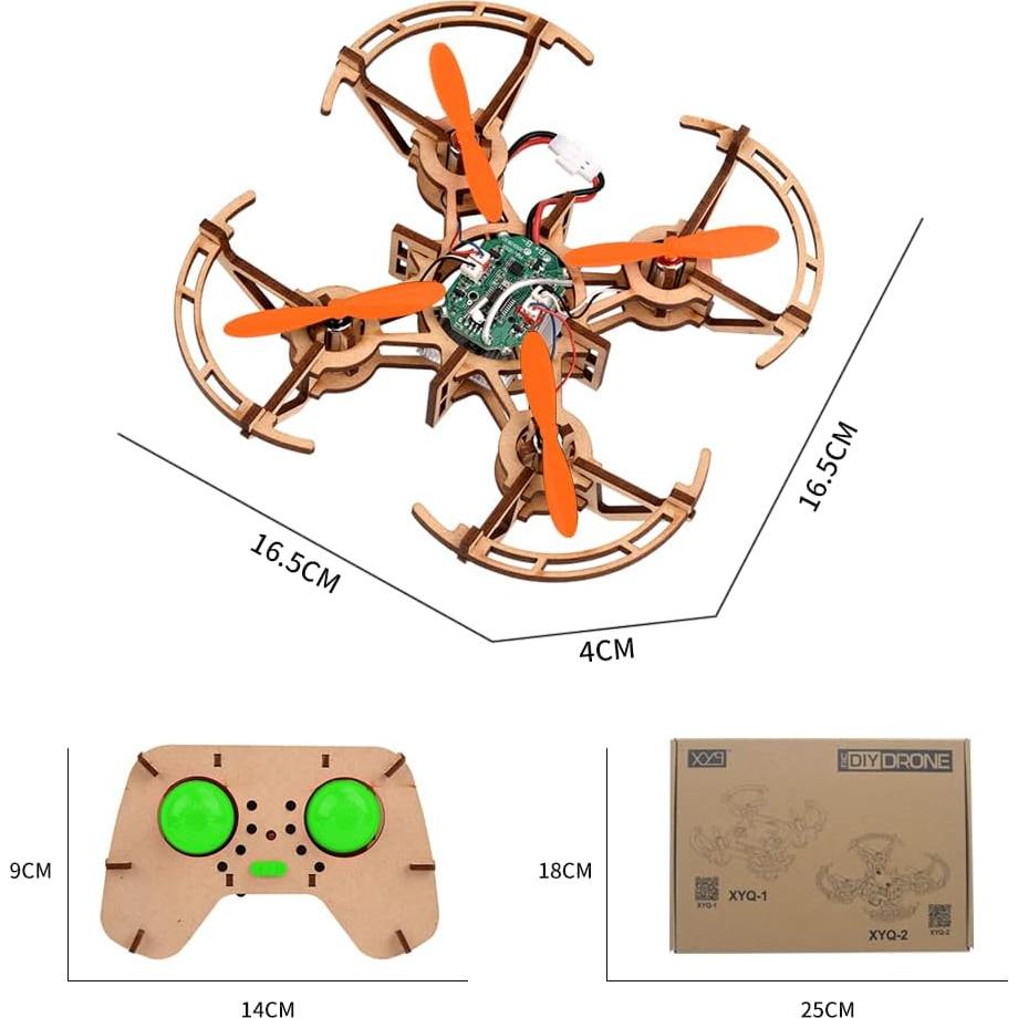 Mini Drone de Madera DIY GKfescc XYQ-2 Control Remoto