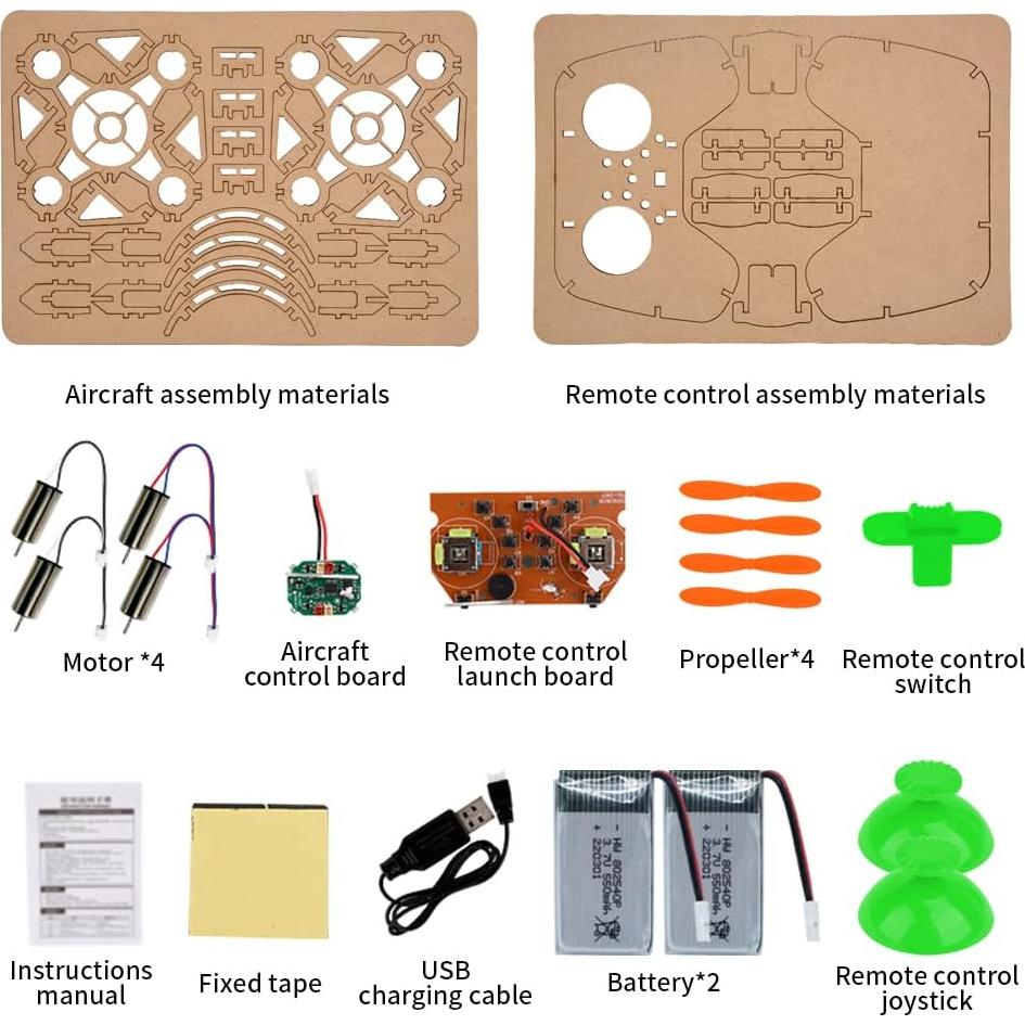 Mini Drone de Madera DIY GKfescc XYQ-2 Control Remoto