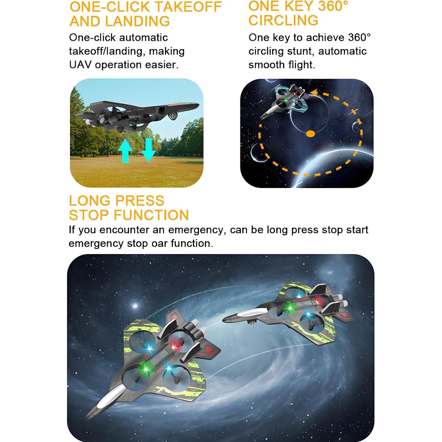 Dron de espuma RC Haocan Avión 25.4x7.1cm para niños