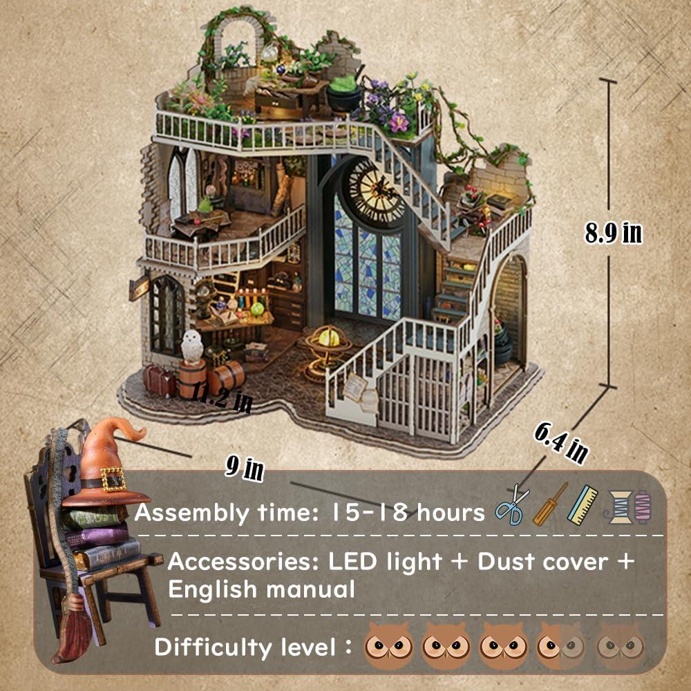 Kit de Mini Casa de Muñecas DIY Lannso con Cubierta Antipolvo