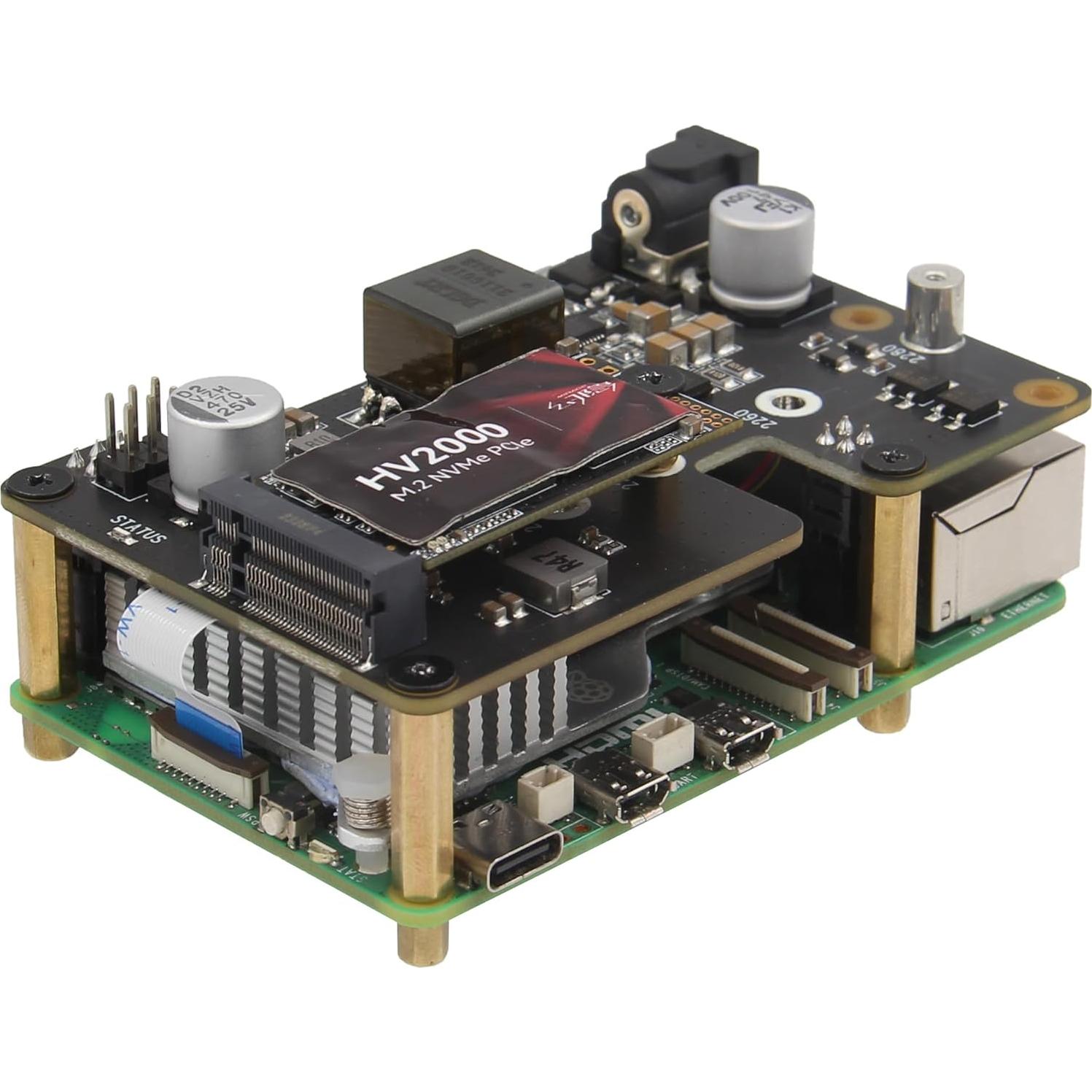 Geekworm X1012 PCIe a M.2 HAT NVMe SSD para Raspberry Pi 5