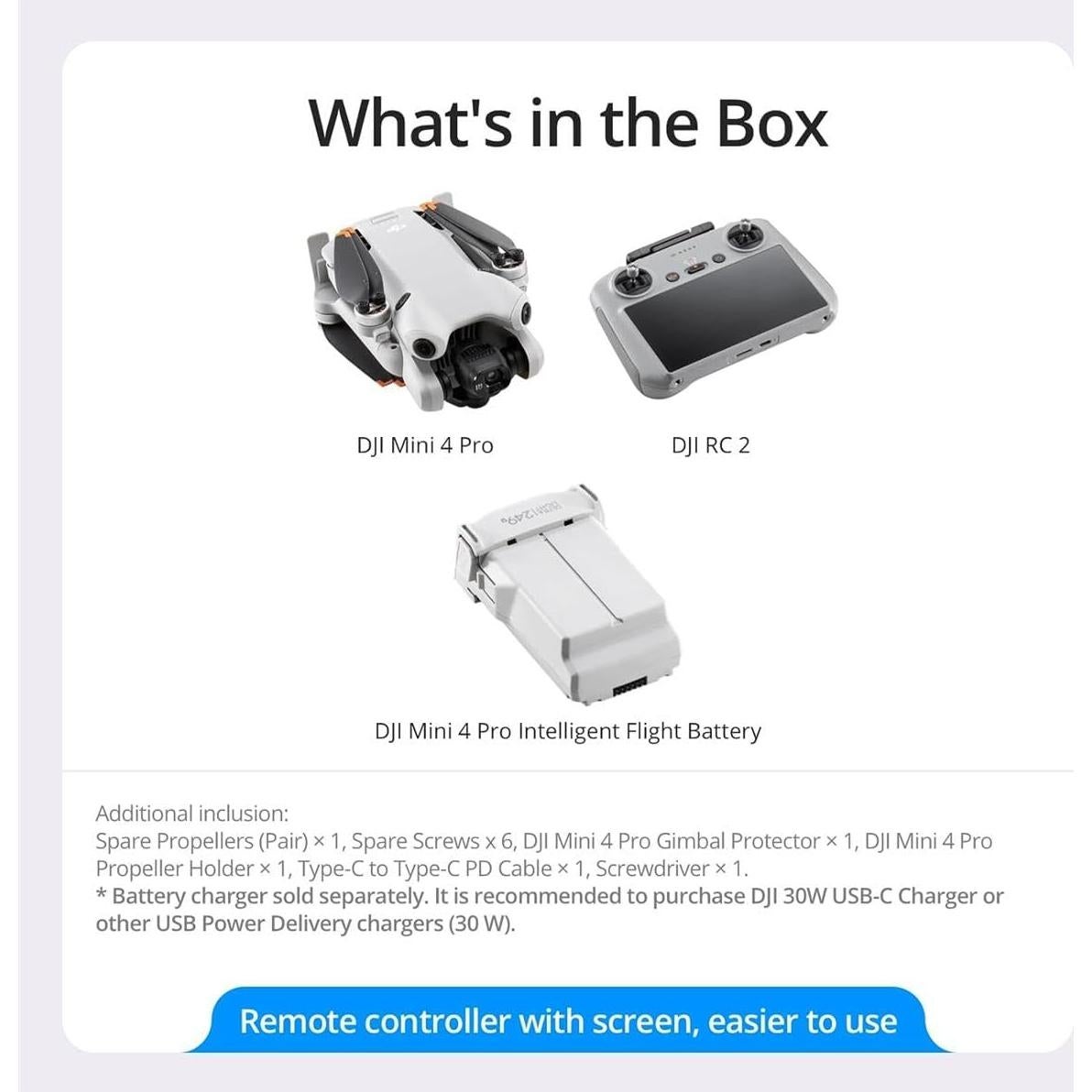 Dron DJI Mini 4 Pro con Control Remoto DJI RC 2