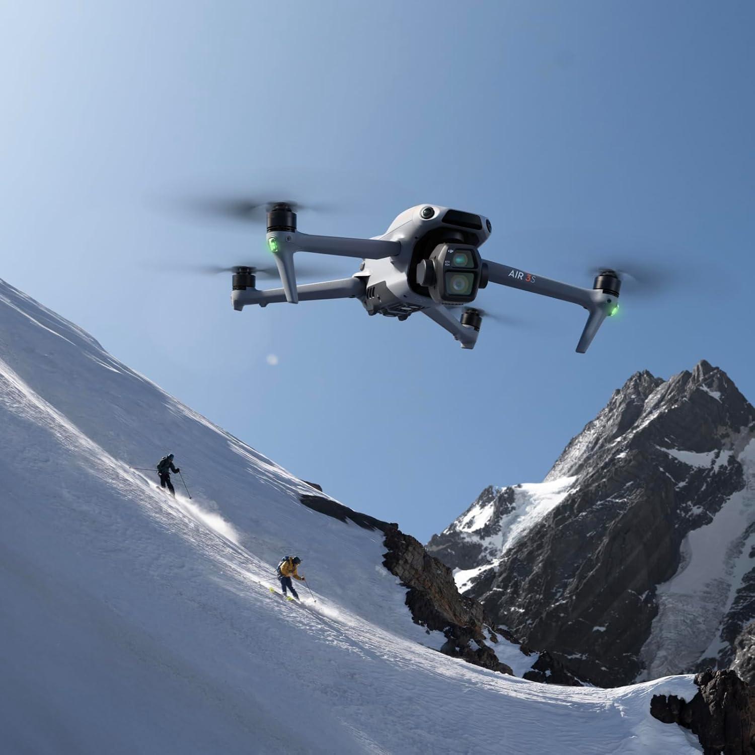 DJI Air 3S (RC-N3), Drone with Camera 4K, Dual-Camera Drone with Wide-Angle Camera, 4K/60fps HDR Video, 45-Min Max Flight Time, 20km Transmission Range + Complete Accessory Bundle