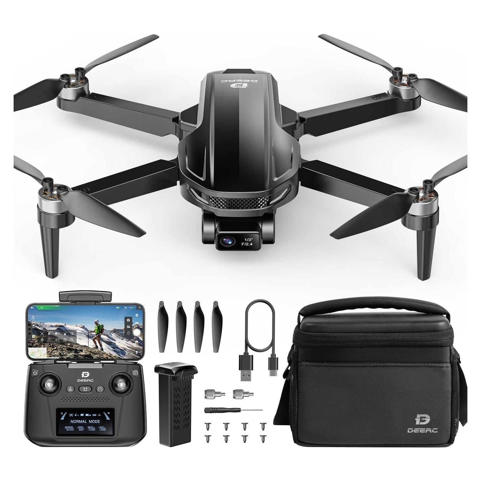 Dron DEERC 4K EIS con Gimbal de 2 Ejes y GPS - 243g