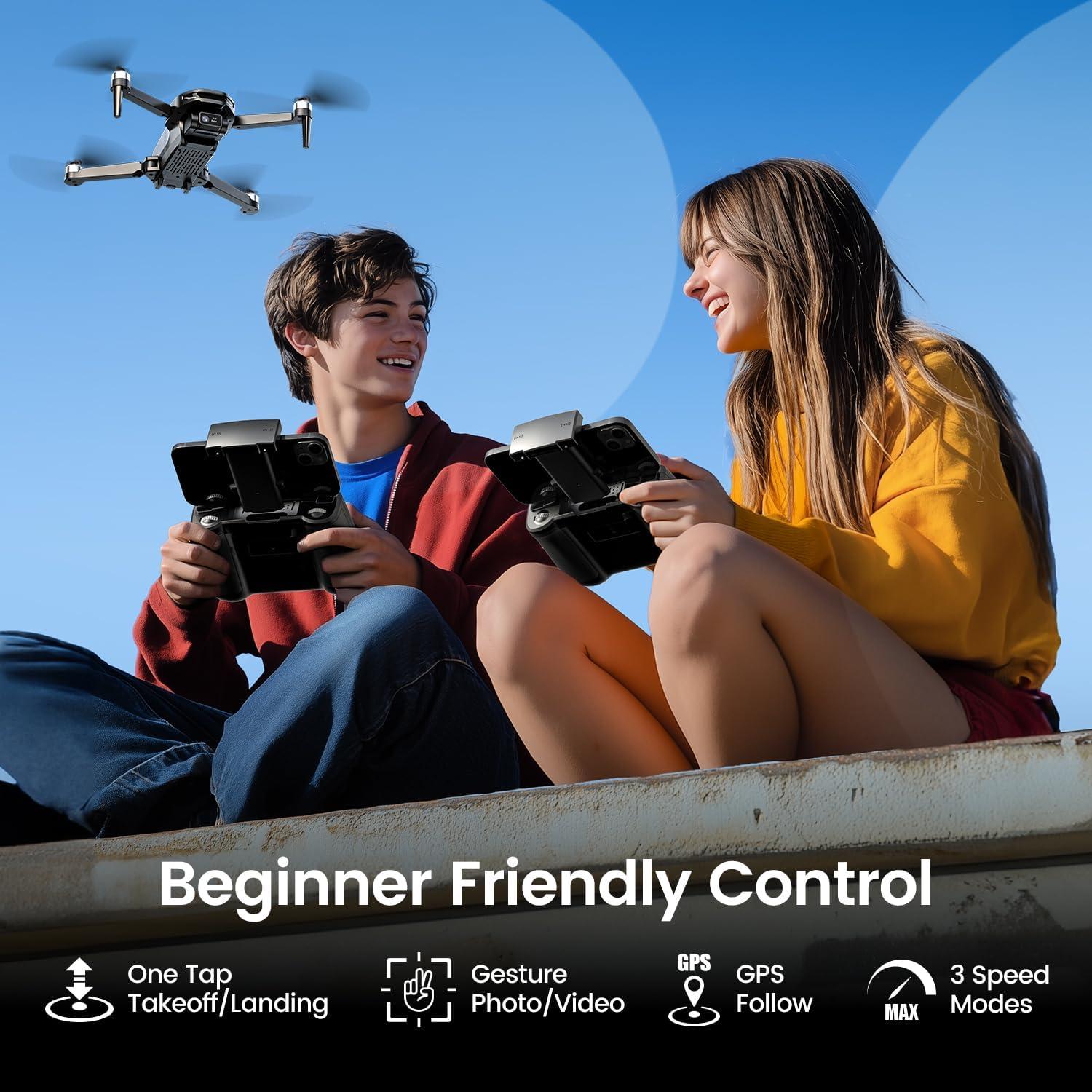 Dron DEERC 4K EIS con Gimbal de 2 Ejes y GPS - 243g