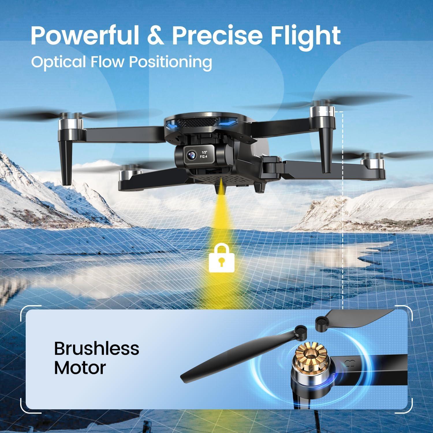 Dron DEERC 4K EIS con Gimbal de 2 Ejes y GPS - 243g