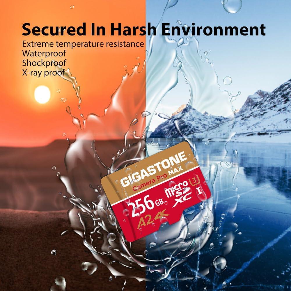 Tarjeta Micro SD Gigastone 256GB 4K UHS-I A2 Velocidad 130MB/s