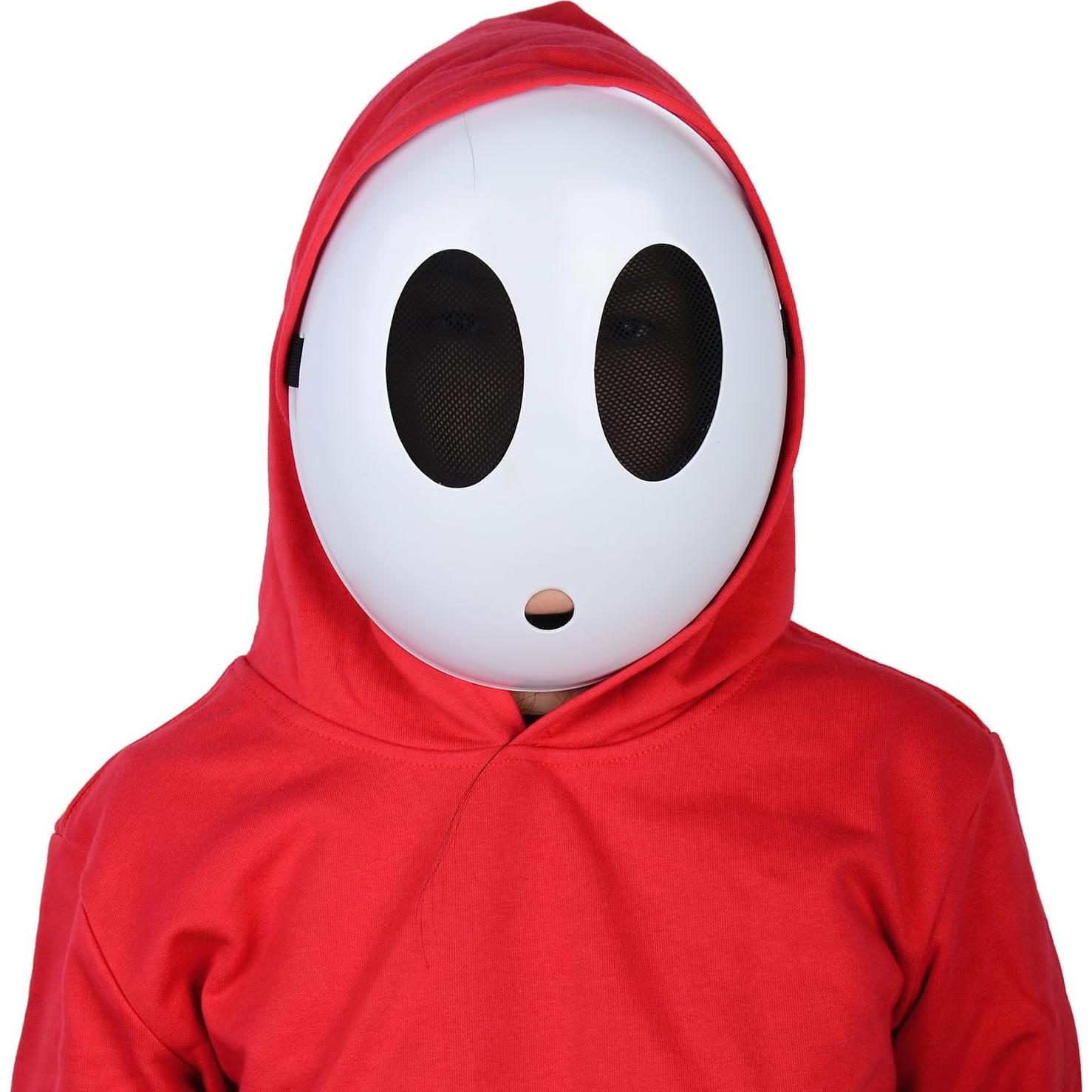 Máscara Monisorly Shy Guy Blanca de Halloween para Disfraz