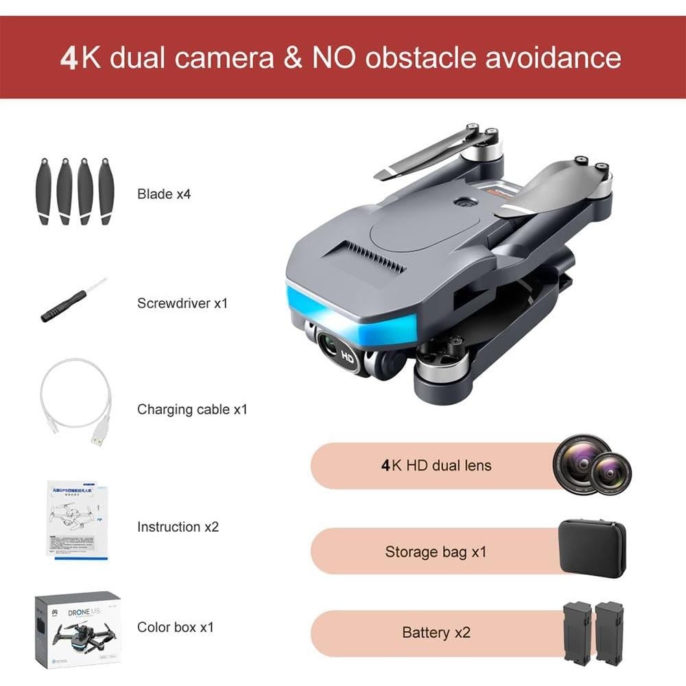 Dron GPS Cotwodfa M8 con cámara 4K y 50 min de vuelo