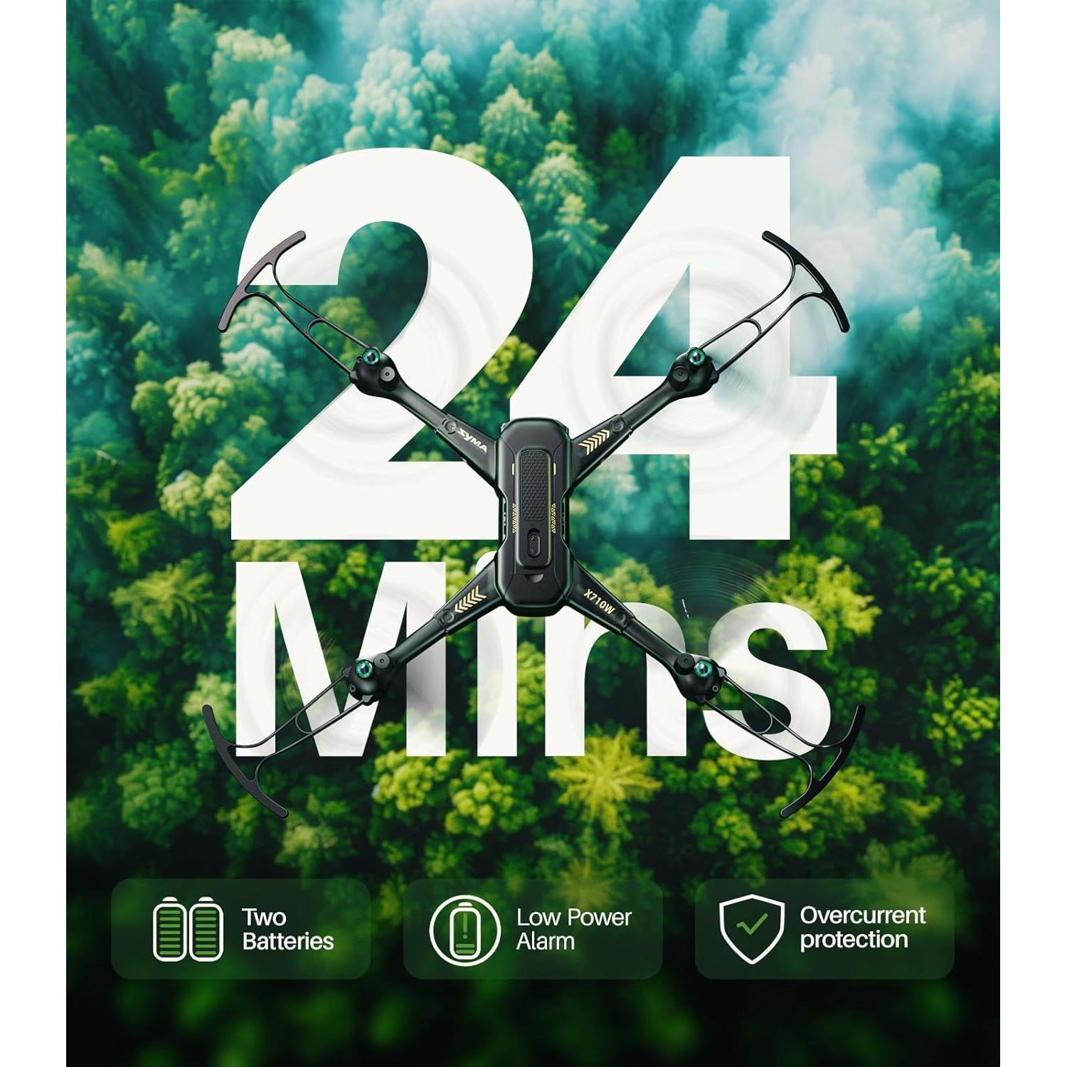 Drone SYMA X710W FPV HD 1080P con cámara y 24 min vuelo