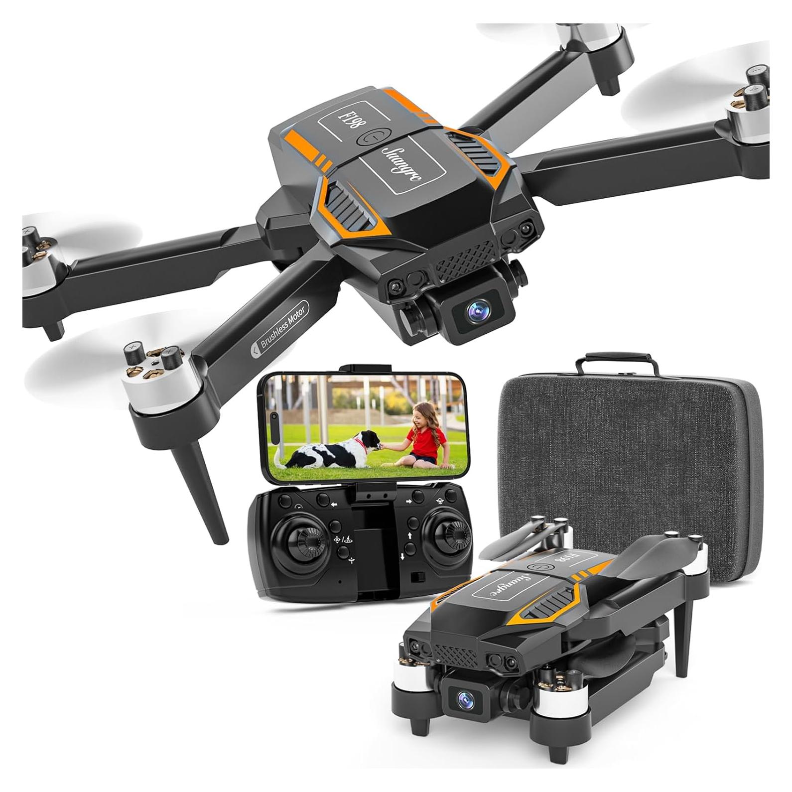 Drone F198 Suangrc con Cámara 720P HD, Plegable y Control Remoto