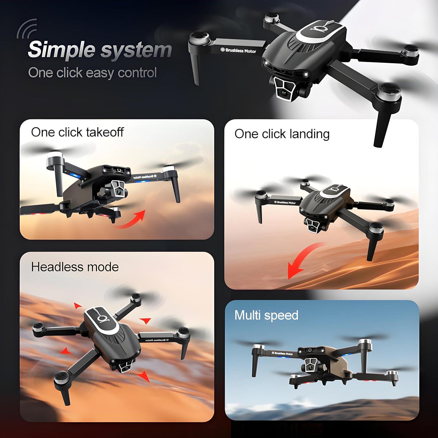 Drone with Camera - Foldable Drone for Kids Adults with 1080P FPV Camera, Upgrade Altitude Hold, Gestures Selfie, Waypoint Fly, Headless Mode, Speed Adjustment，3D Flip, One Key Start, 360° Obstacle Avoidance, Circle Fly, 2 Batteries