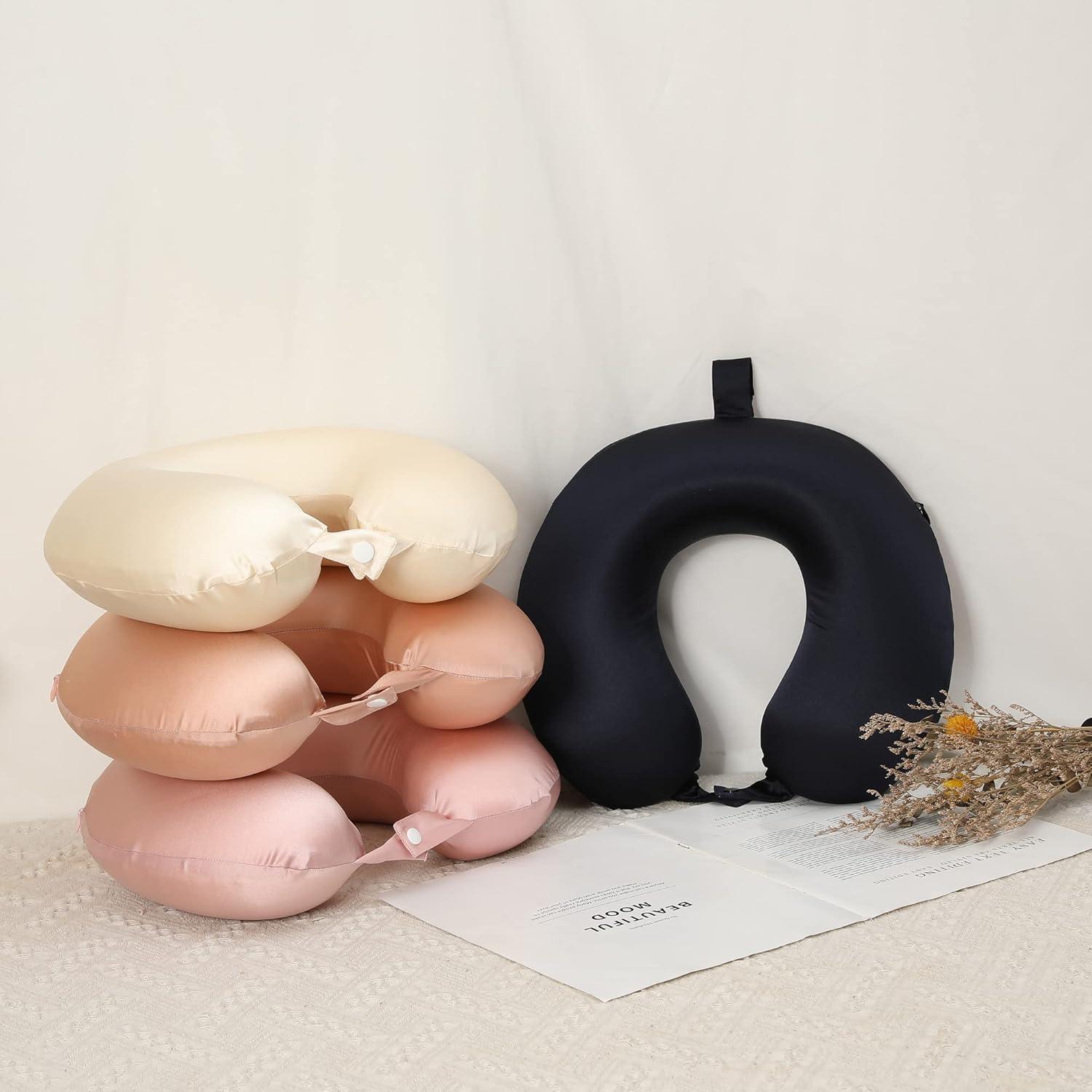 Almohada de Viaje ROSEWARD 100% Seda Morera 22 Momme Negro