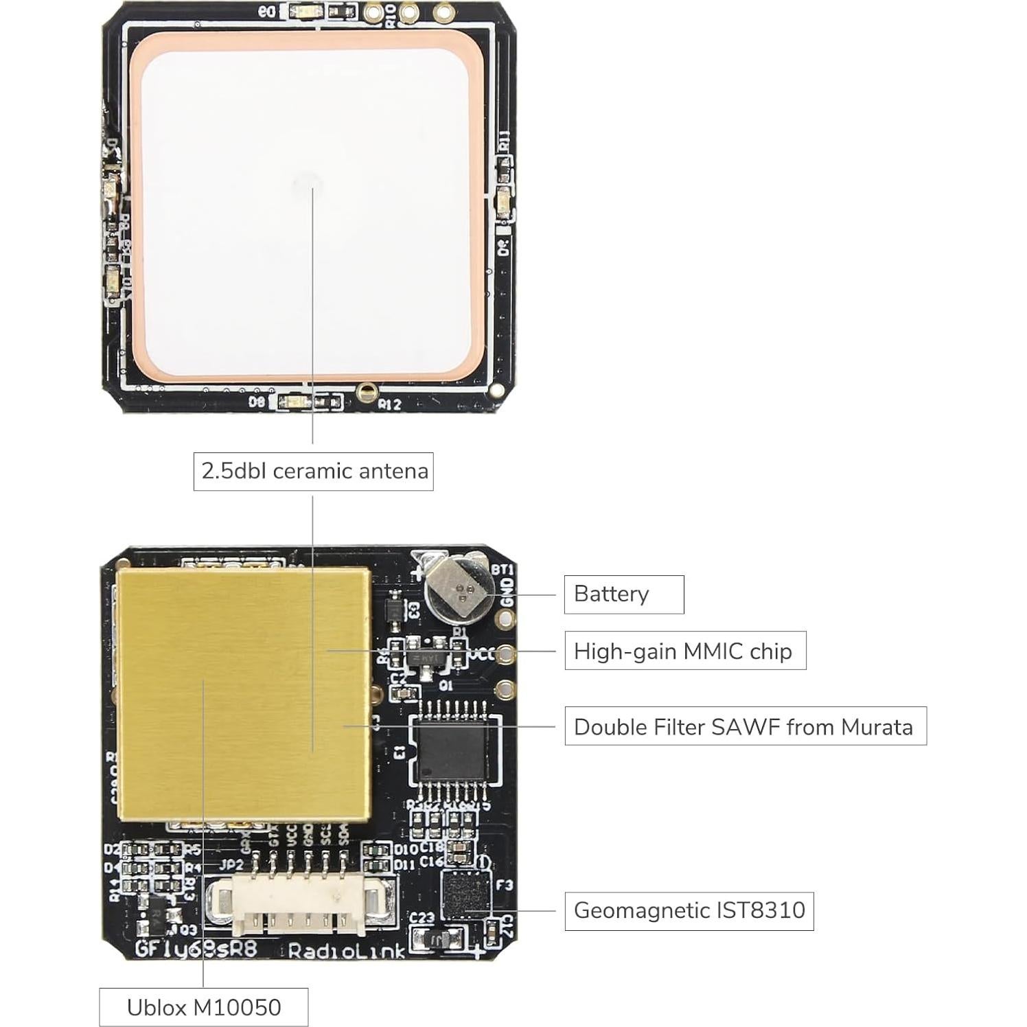 Módulo GPS Radiolink SE100 Ublox M10050 Alta Precisión Drone