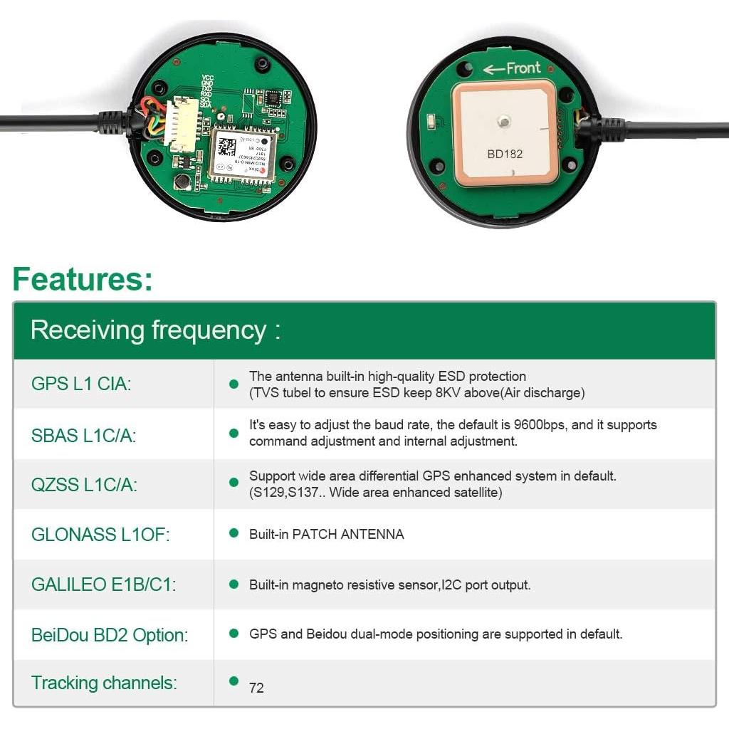 Módulo GPS BDS U-BLOX M8030 KT para Control de Vuelo APM