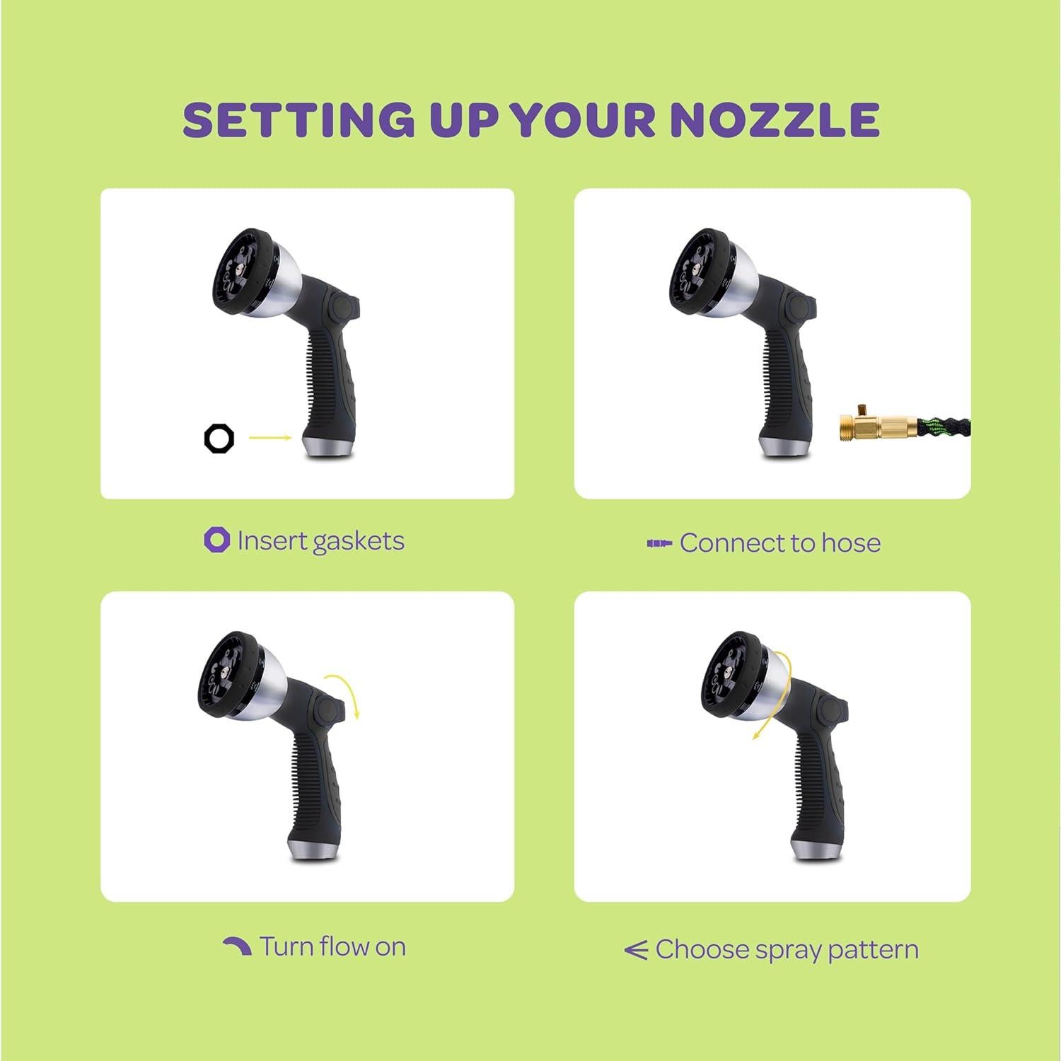 Boquilla de Manguera Sewanta Negra con 10 Patrones de Riego